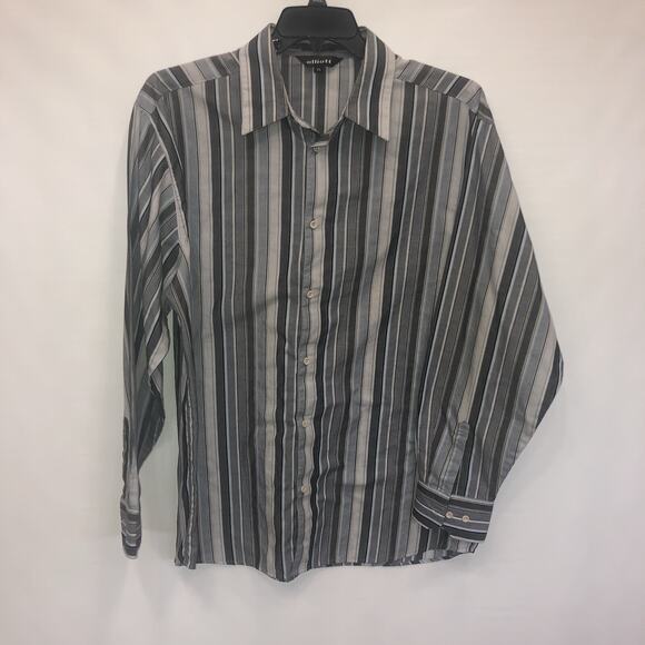 Elliott Cotton Blend XL Long Sleeve Button Front Striped Shirt - Picture 1 of 8